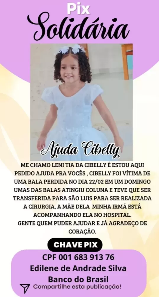Corrente de solidariedade mobiliza Caxias para ajudar criança ferida por bala perdida no bairro Bela Vista.