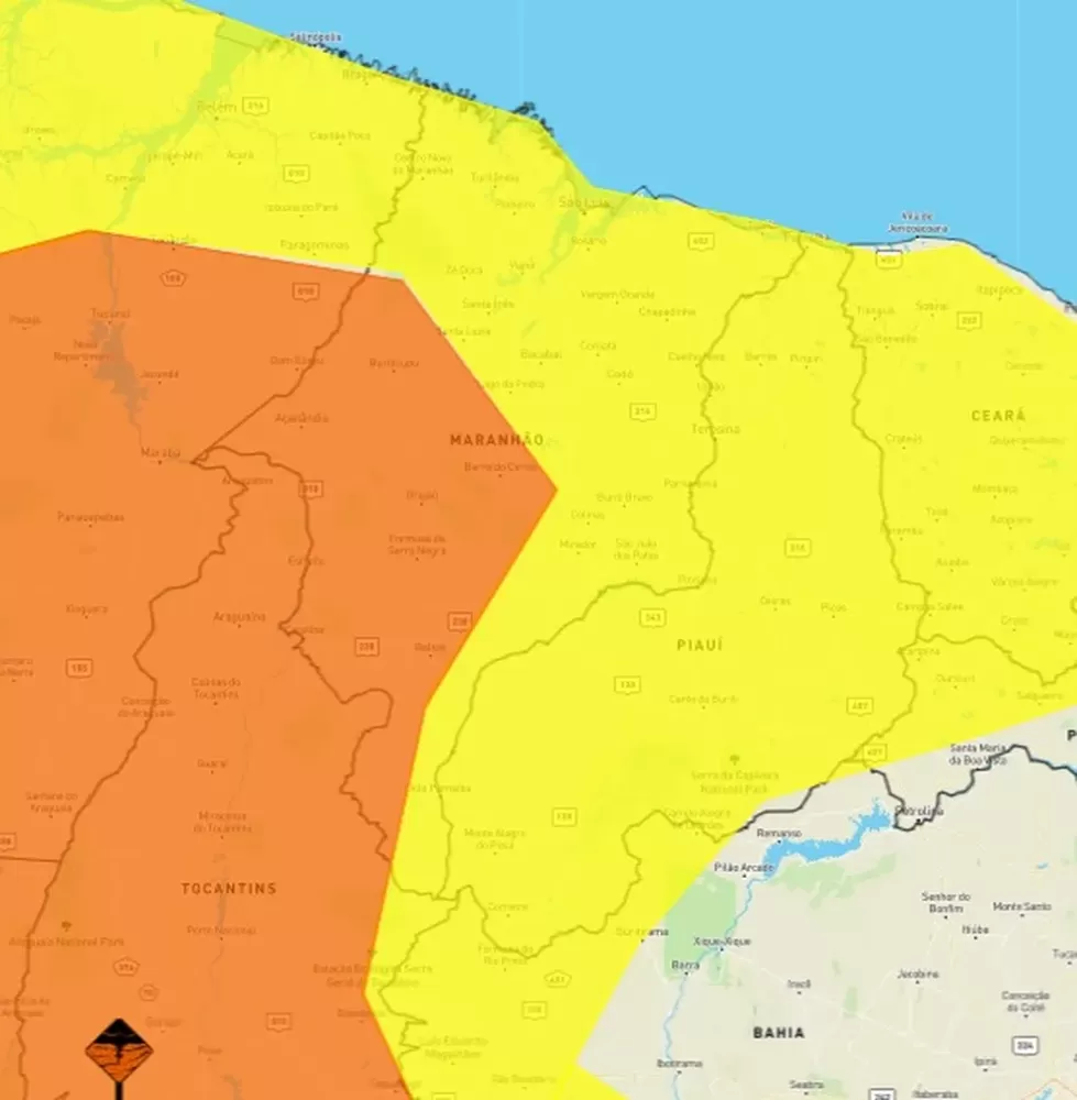 Meteorologia emite dois alertas laranja e coloca todo o Maranhão sob risco de chuvas intensas.