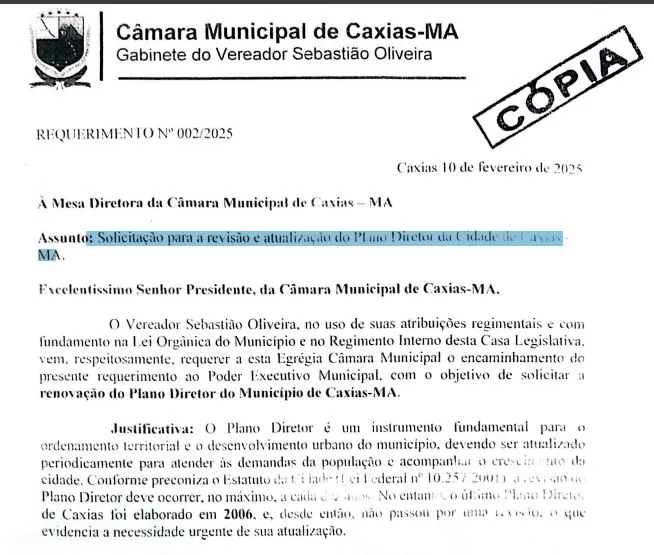 Vereador Sebastião Oliveira impulsiona revisão do Plano Diretor e celebra aprovação do programa “Mães Fortes” de sua autoria em Caxias